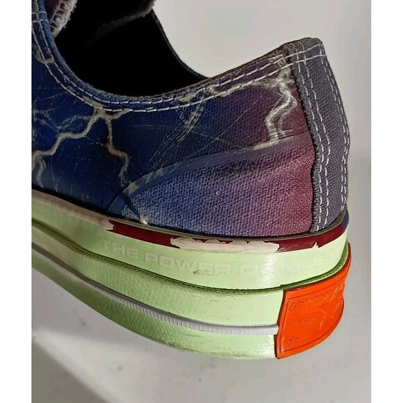 Pigalle X Converse Chuck 70 Shoes Men's 8 Low Top Blue Lightning Storm - Picture 9 of 14